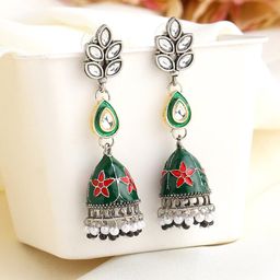 Yellow Chimes Contemporary Jhumkas Earrings-49