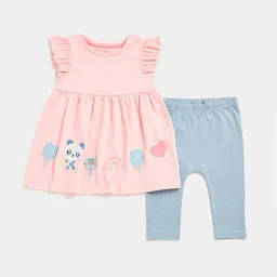 mothercare Infant Girls Embellished Pure Cotton Top with Leggings-image-20