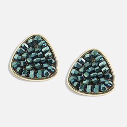 SOHI Gold Plated Triangular Shaped Stud Earrings image 5