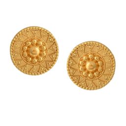 Silvermerc Designs Gold-Plated Circular Studs Earrings image 4