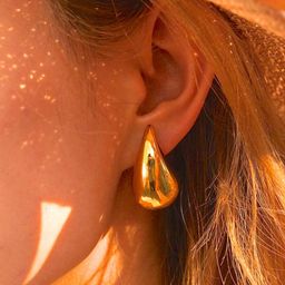 Xivir Gold Plated Citrine Teardrop Shaped Studs image 3
