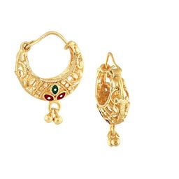 Vighnaharta Set Of 3 Gold-Plated Stone-Studded Circular Hoop Earrings image 3