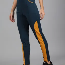 TANDUL Women Colourblocked Slim-Fit Ankle-Length Tights image 4