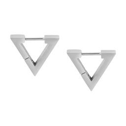 VAGHBHATT Silver Plated Triangular Hoop Earrings image 2