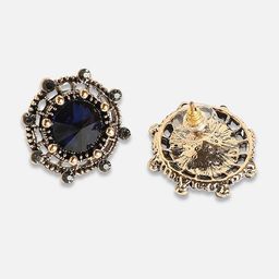 SOHI Gold-Plated Artificial Stones-Studded Studs Earrings image 3