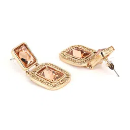 Jazz and Sizzle Gold-Toned Square Drop Earrings image 4