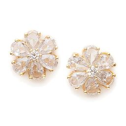Ruby Raang Gold-Plated Studded Contemporary Studs image 3