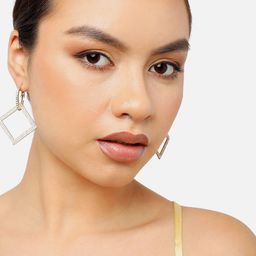 SOHI Gold-Plated Contemporary Drop Earrings-21