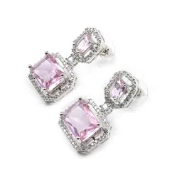 StileAdda Silver-Plated Geometric Drop Earrings image 3