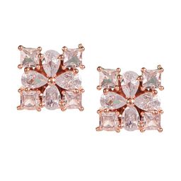 Jazz and Sizzle Set Of 2 Rose Gold Plated Star Shaped Studs Earrings image 2