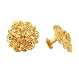 Vighnaharta Set of 4 Gold-Plated Floral Studs Earrings image 4