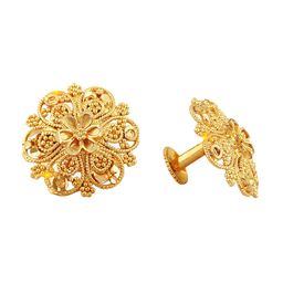 Vighnaharta Set Of 4 Gold-Toned Circular Shaped Studs Earrings image 4