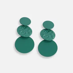 SOHI Textured Circular Drop Earrings image 4