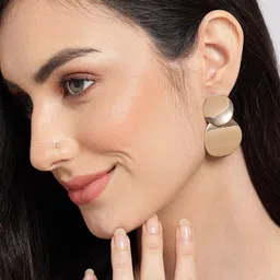 SOHI Gold-Plated Geometric Drop Earrings image 2