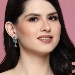 PANASH Set Of 6 Silver Plated Oxidised Drop Earrings image 4