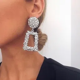 Pinapes Set Of 2 Gold Plated Geometric Drop Earrings image 2