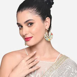 Zaveri Pearls Set Of 2 Gold Plated Chandbalis image 2