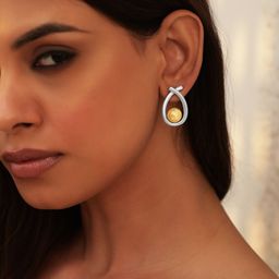 Rubans Voguish Silver-Plated Classic Studs Earrings-10