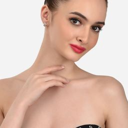 AMI Rose Gold Contemporary Cubic Zirconia Studs Earrings image 5