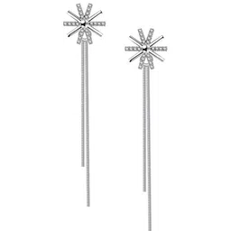 MYKI Cubic Zirconia 2 In 1 Drop Earrings image 2