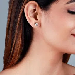 GIVA 925 Sterling Silver Rose Gold Contemporary Studs Earrings image 4