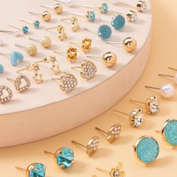 Shining Diva Fashion Set of 30 Contemporary Studs Earrings image 3