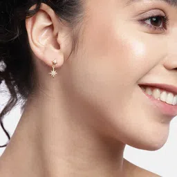 Carlton London Gold-Toned Star Shaped Drop Earrings image 5