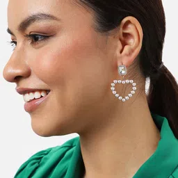 SOHI Gold-Plated Heart Shaped Drop Earrings-47
