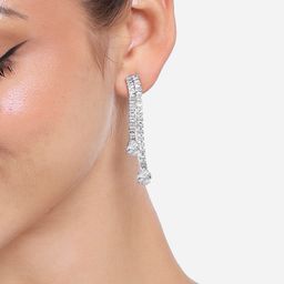 AMI Silver Plated Contemporary Drop Earrings image 2