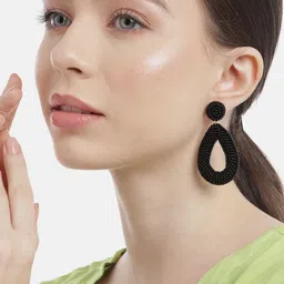 RICHEERA Gold-Plated Teardrop Shaped Drop Earrings image 4