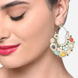 Zaveri Pearls Set Of 2 Gold Plated Chandbalis image 5