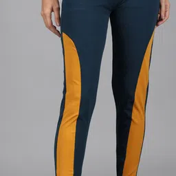 TANDUL Women Colourblocked Slim-Fit Ankle-Length Tights image 3