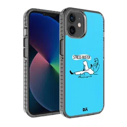 DailyObjects Teal blue & White Stress Buster Printed iPhone 12 Mini Back Case-2