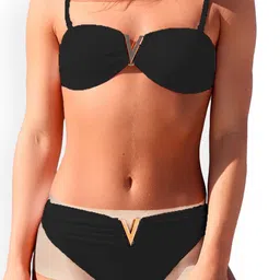 FIMBUL Women Shoulder Straps Swim Bikini Set-image-81