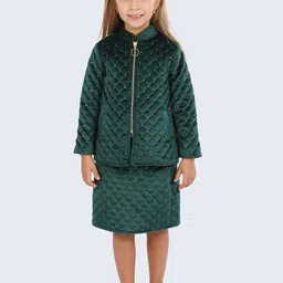 One Friday Girls Green Embellished Skirt-image-9