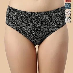Enamor Pack of 5 Assorted Pure Cotton Antimicrobial Hipster Briefs-38