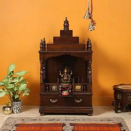 aakriti art creations Tamanna Solid Wood Free Standing Prayer Unit-picture-16