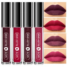 NOY Set Of 4 Blush Babe Waterproof Liquid Matte Lipsticks 4ml Each- Shades 01+ 03+ 05+ 06-74