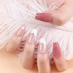 LICK Set Of 30 Glossy Long Heart Face Nails - Pink-17