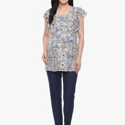 MeeMee Pink Floral Print Top-image-20