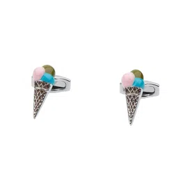 The Tie Hub Men Silver-Toned & Pink Quirky Cufflink-9