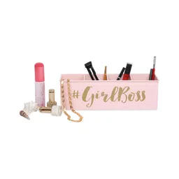 Living With Elan Pink Typography Printed 4 Compartments Reusable Desk Organizer-image-77