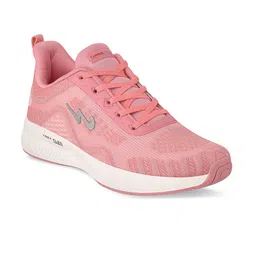 Campus Women Pink Mesh Lace-up Running Shoes-17