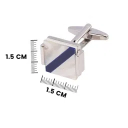 The Tie Hub Rhodium-Plated Printed Square Cufflinks image 2