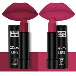 PERPAA Creamy Matte Set Of 2 Long Stay Intense Lipstick - Candy Pink 87-Strawberry Pink 92-16