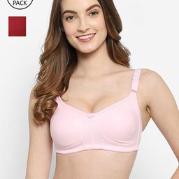 Floret Set of 2 Pink & Red Bra-25