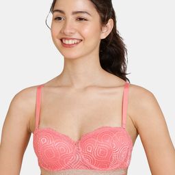 Zivame Women Pink Geometric Underwired Lightly Padded Bra-picture-8