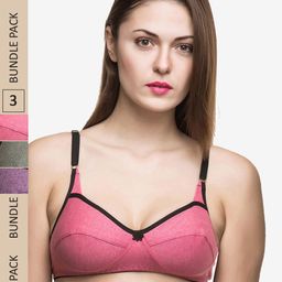 Docare Pack Of 3 Non Padded & Non-Wired Bra-5