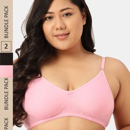 Sztori Pack Of 2 Pure Cotton Non Padded Bra-image-20