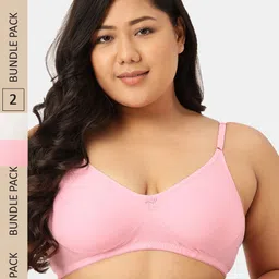 Sztori Pack of 2 Cotton Seamless Non-Padded Bra SZ-P-COOL-WHT-PK-2-picture-27